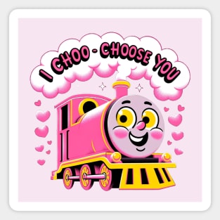 I Choo-Choose You: Adorable Pink Train Valentine's Day Magnet